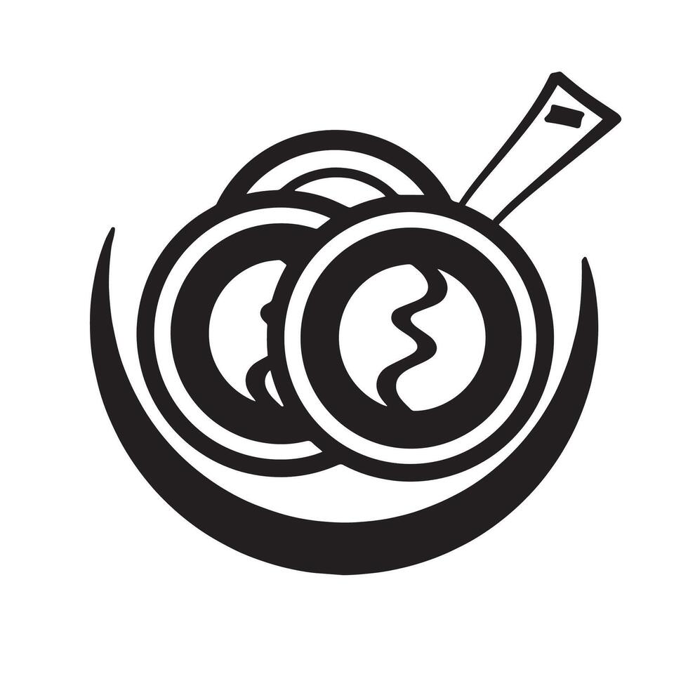 Simple ramen clip art, simple Japanese Mei logo vector