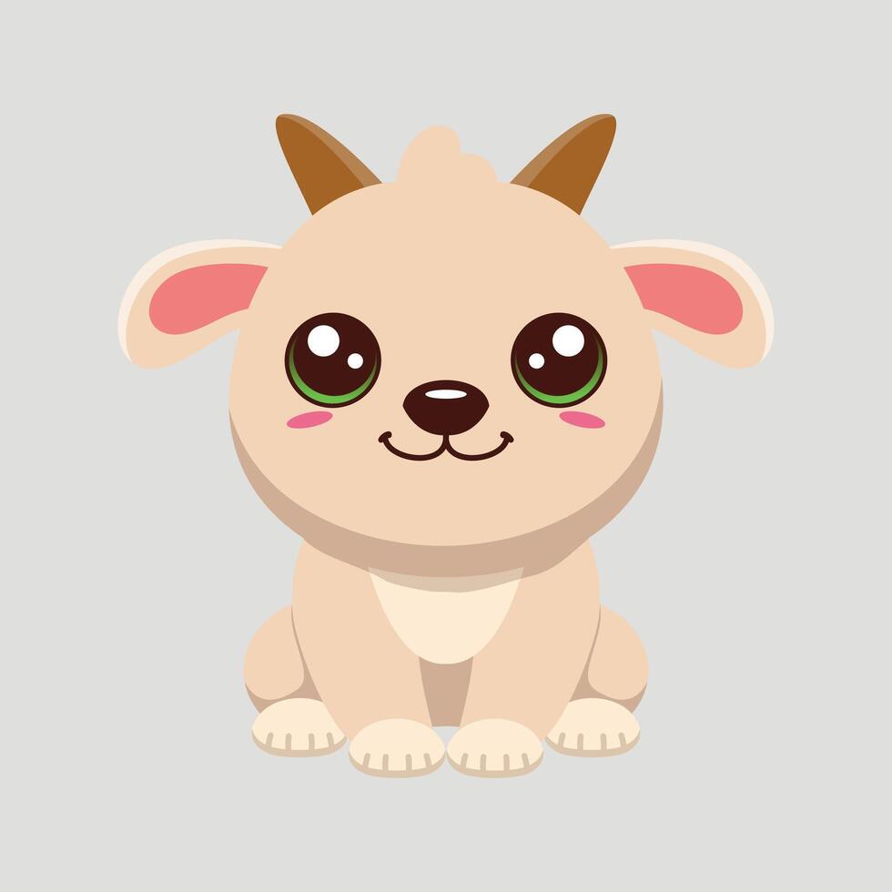 Cute goat animal cartoon illustration design vector