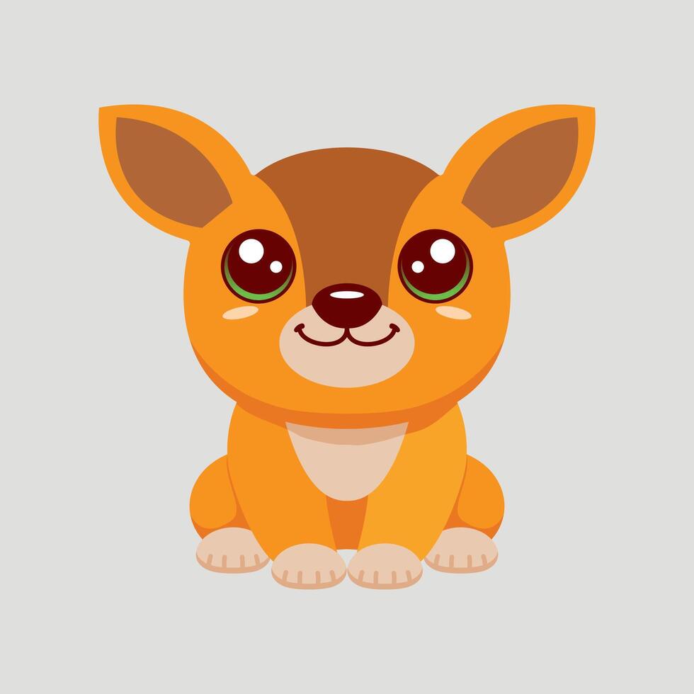 Cute baby deer animal cartoon illustration design vector