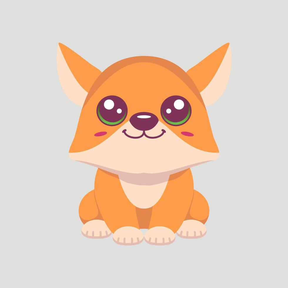Cute fox animal cartoon illustration design vector
