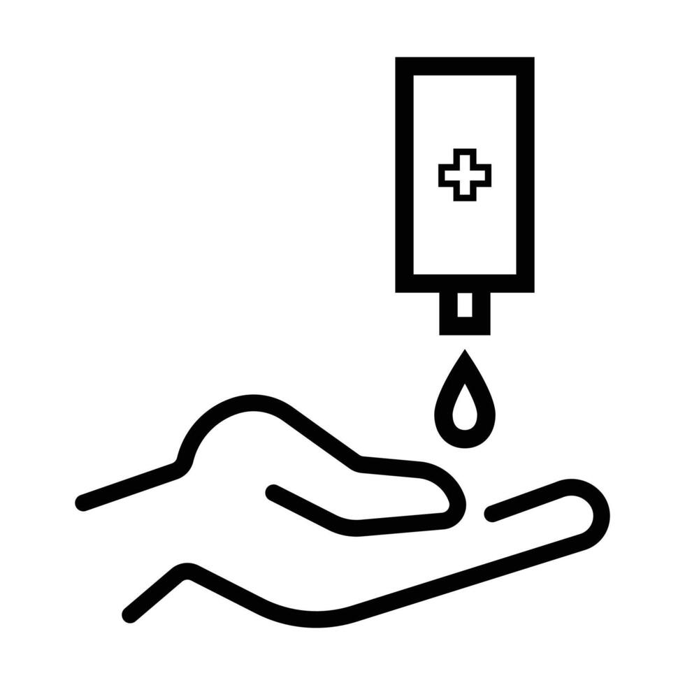 Alcohol for hands disinfection icon vector
