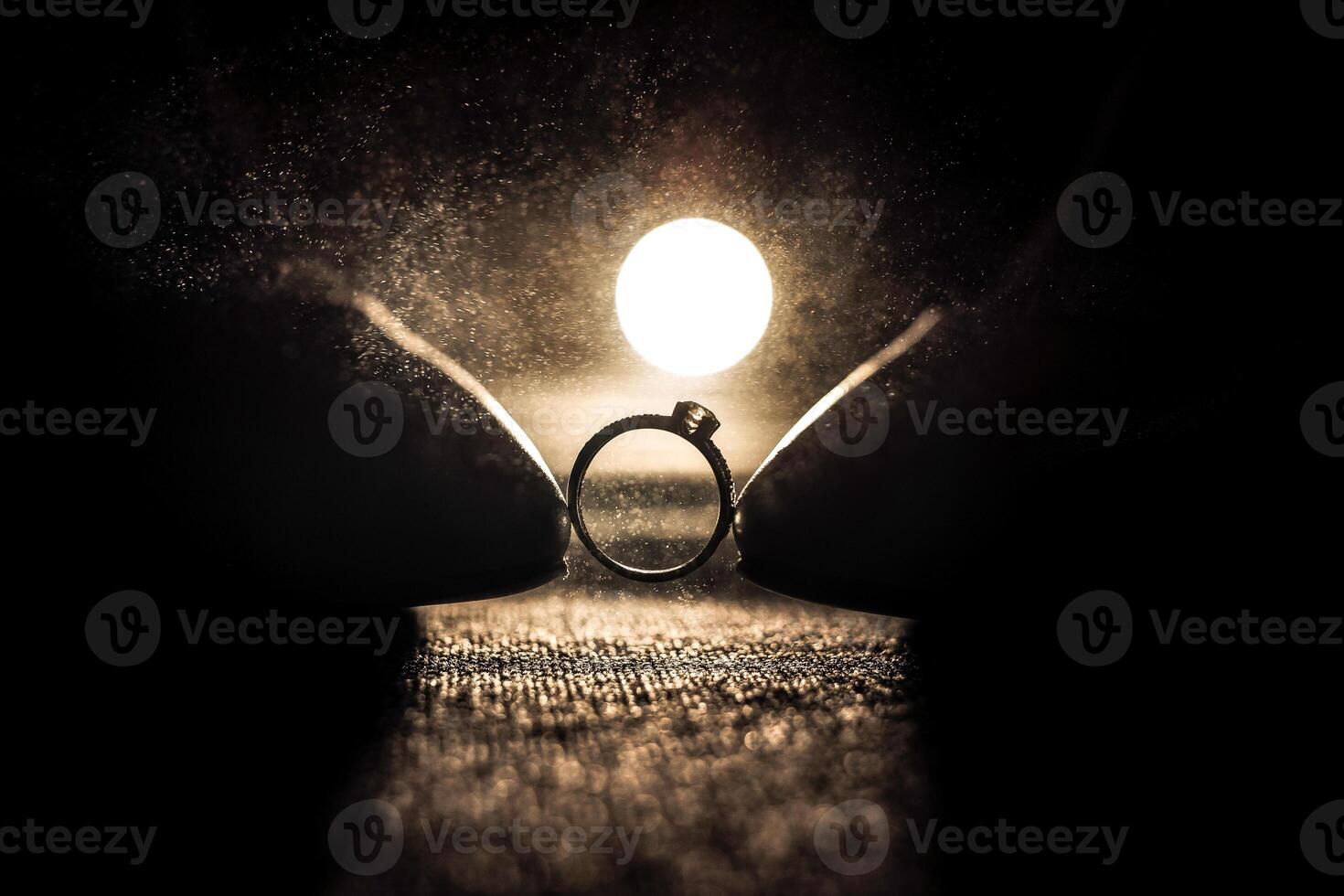 A ring is shown in the center of the image photo