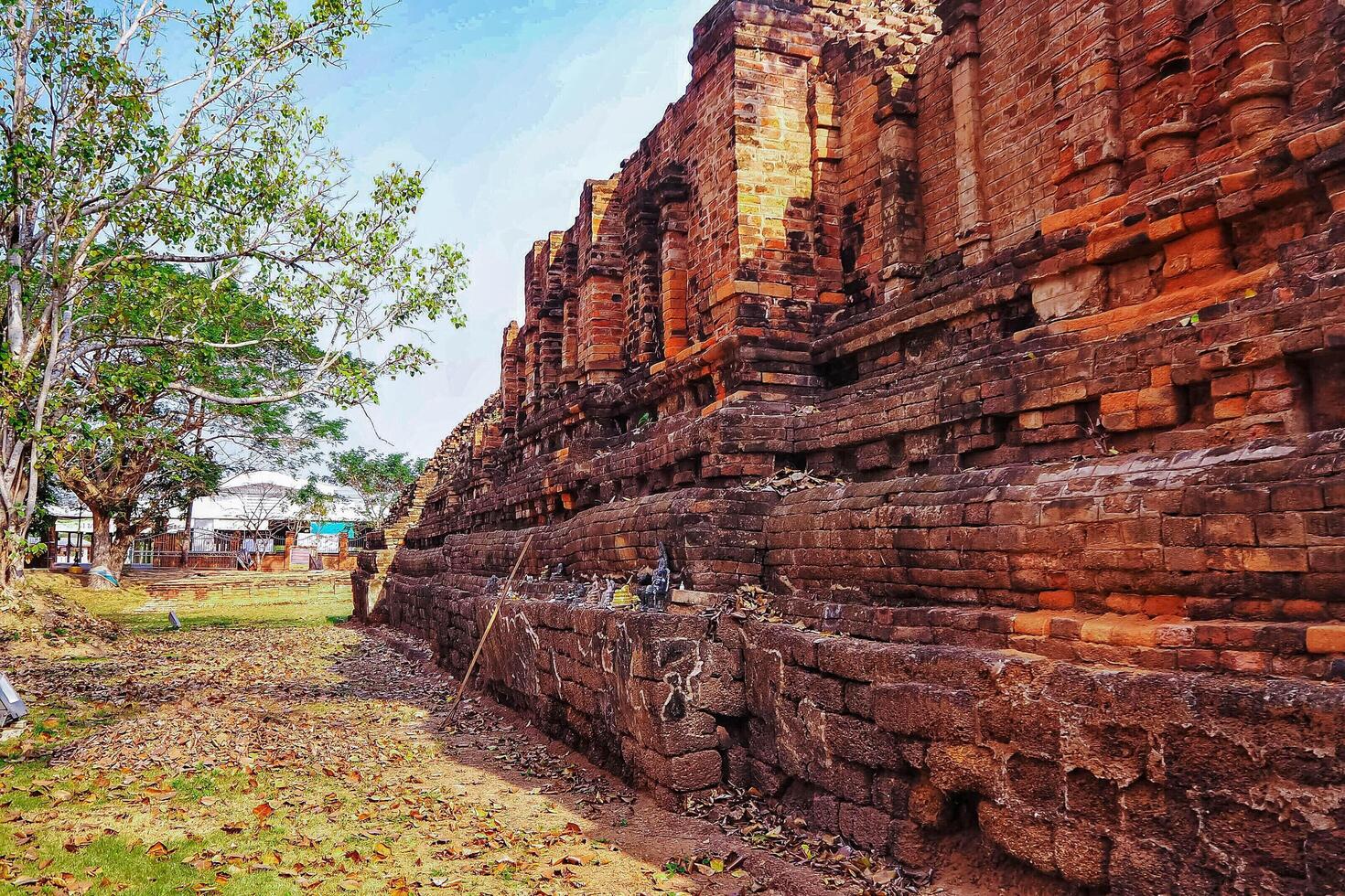 Texture of the wall, Ancient temple ruins at an archaeological site. photo