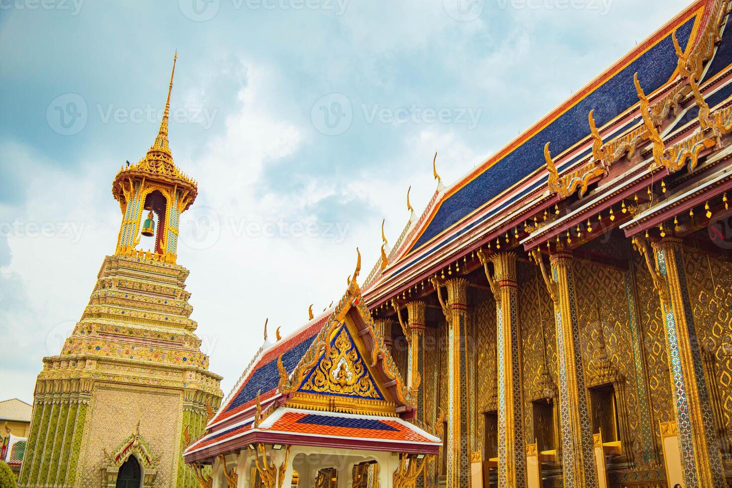 AShowcasing intricate architecture and traditional, Wat Phra Kaew, Thailand. photo