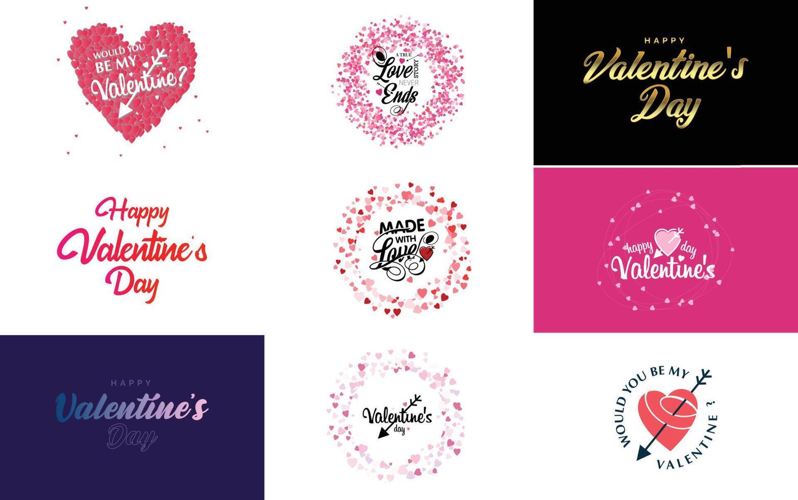 Love word art design with a heart shaped gradient background vector