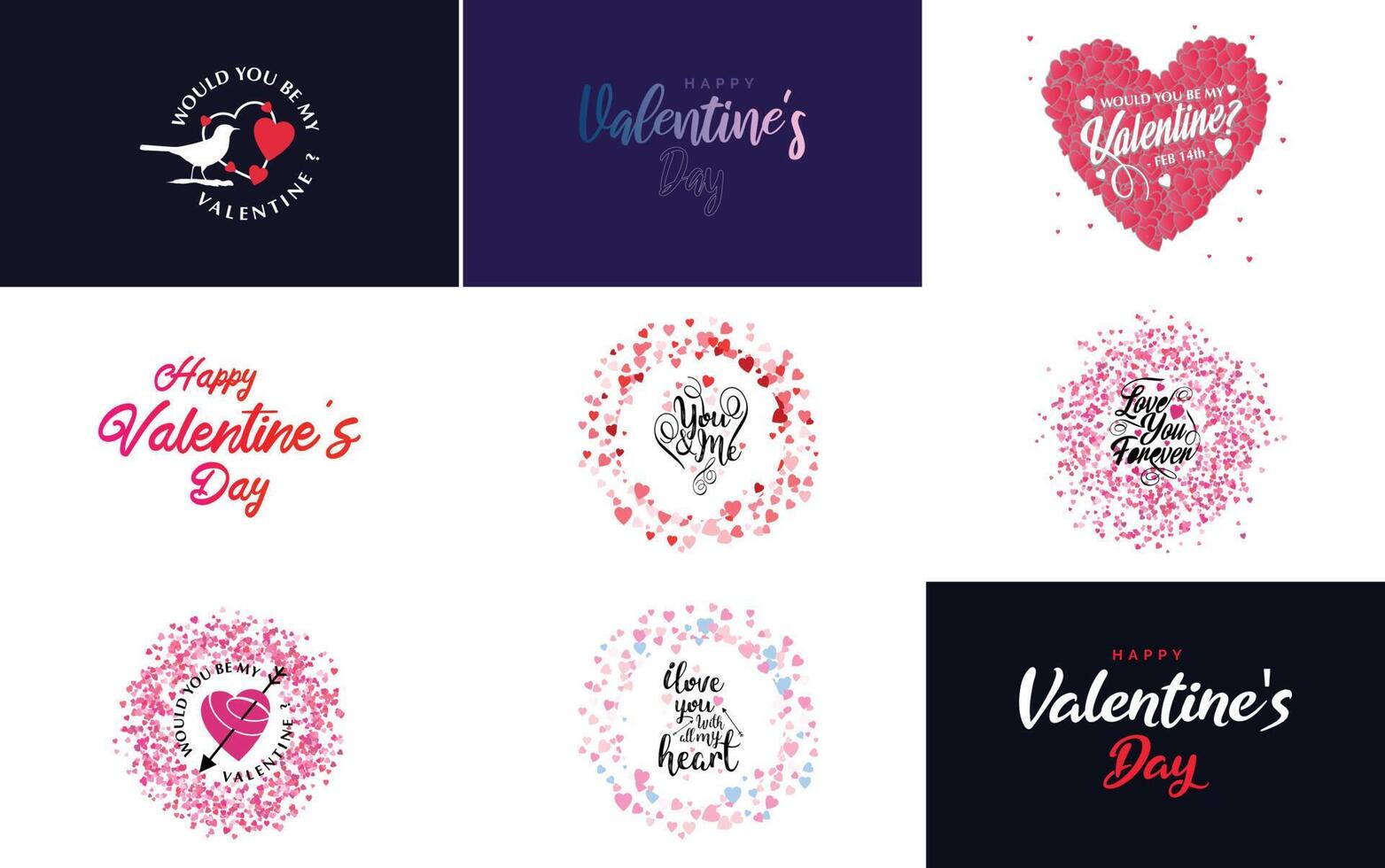 Love word art design with a heart shaped gradient background vector