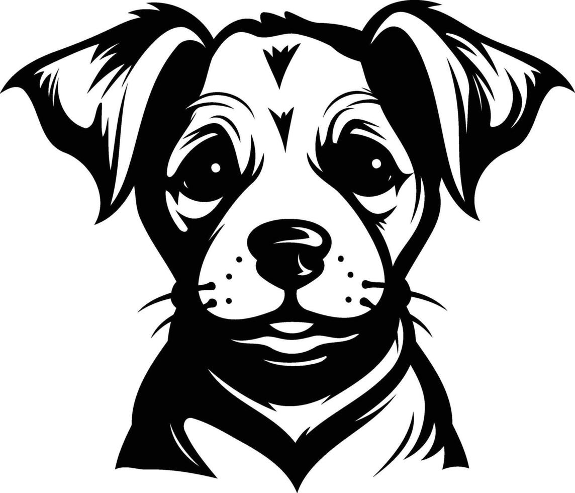 Cute black and white illustration of a dog s head, perfect for pet lovers, animal lovers, or anyone wanting a playful and adorable design vector