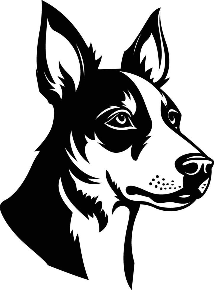 A striking black and white silhouette of a border collie s head, perfect for dog lovers, breeders, and those seeking a minimalist design vector