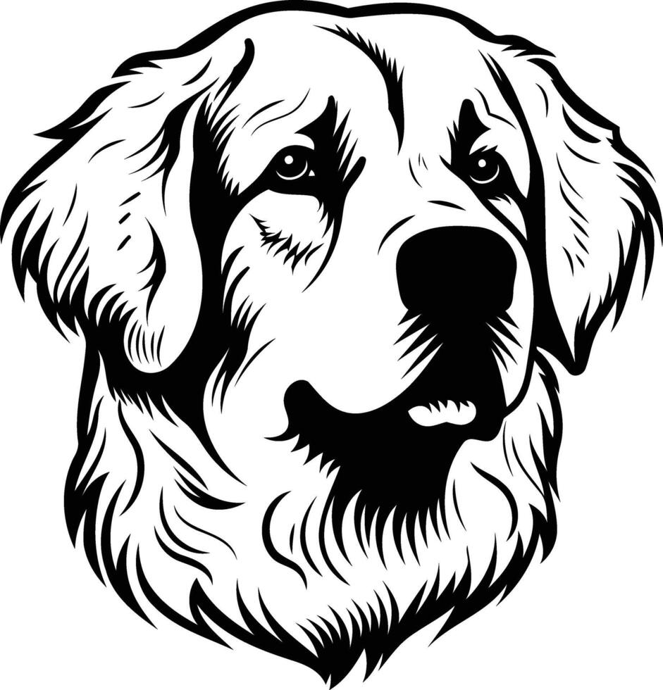 A black and white line art illustration of a dog s head, perfect for pet themed designs, logos, and illustrations vector