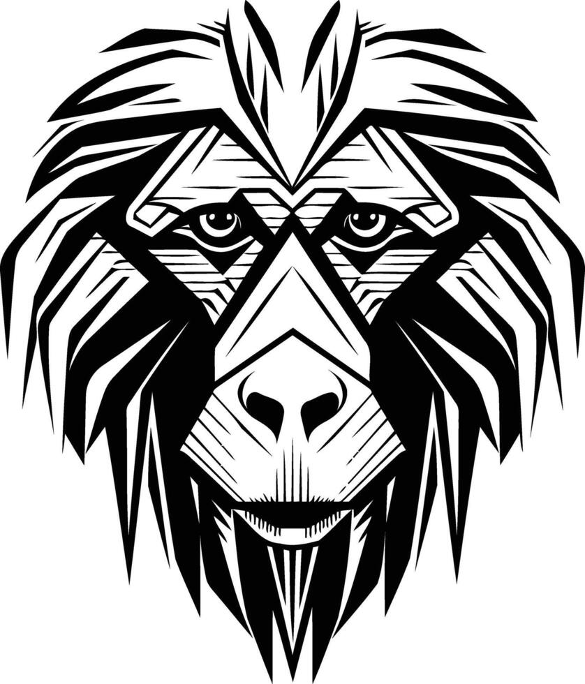 Geometric illustration of a monkey s face, perfect for tattoos, posters, and designs vector