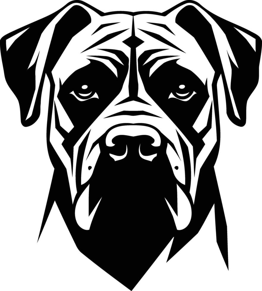 A bold, black and white illustration of a bulldog s face vector