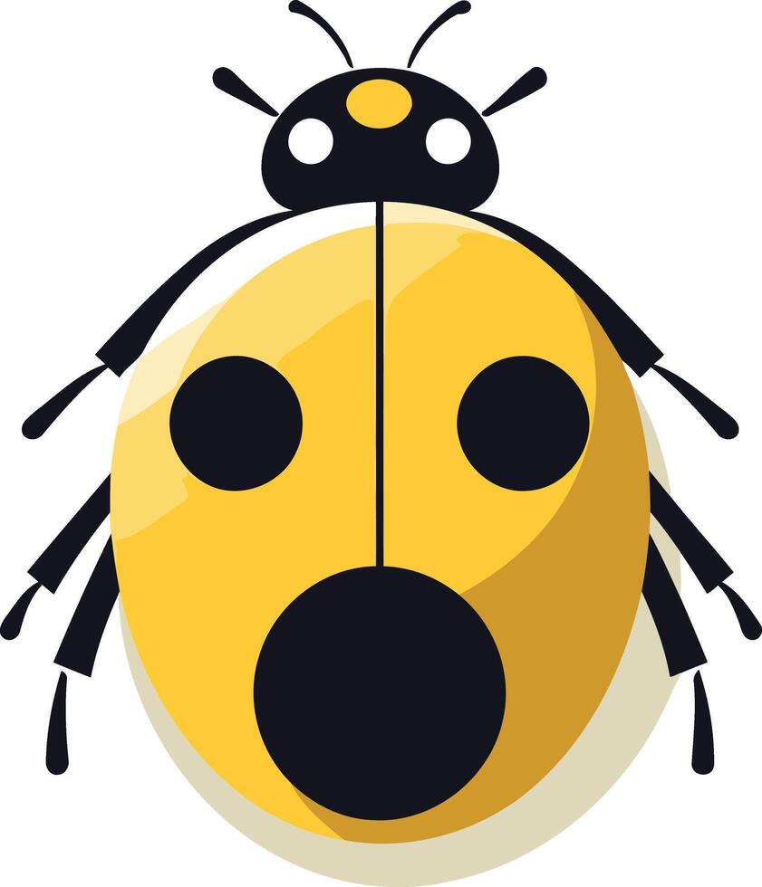 Cute and friendly yellow ladybug cartoon illustration, perfect for children s books, websites, and apps vector