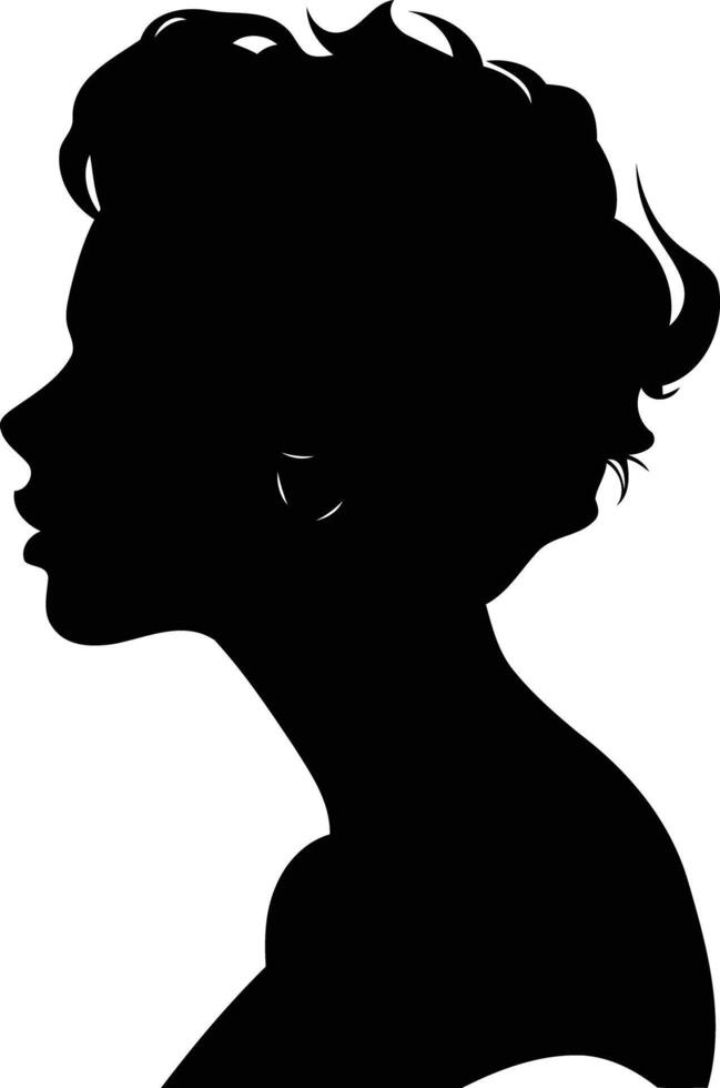 Elegant silhouette of a woman s profile, perfect for designs needing a simple, yet impactful feminine touch vector