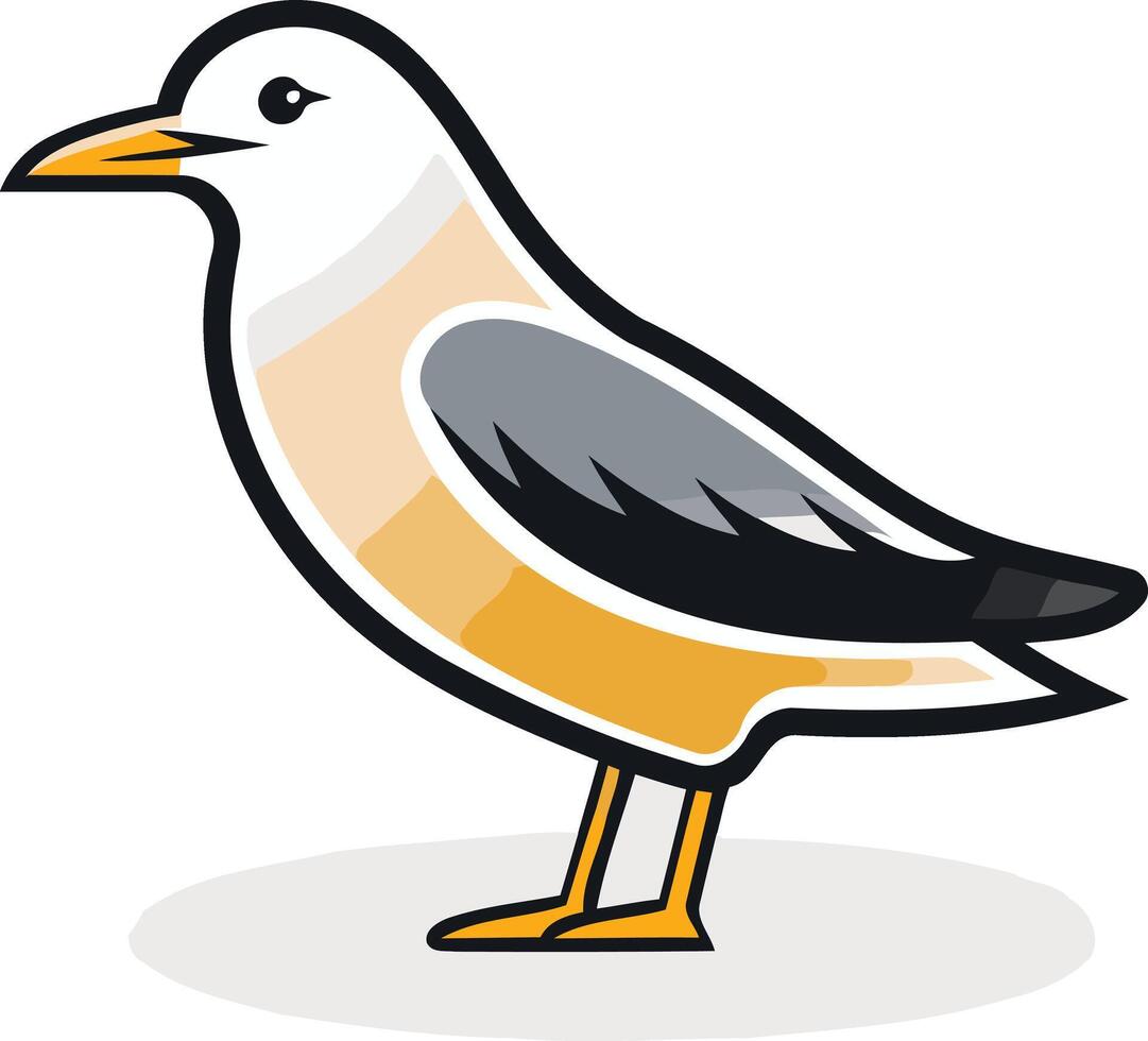 Cute cartoon seagull illustration, perfect for children s books, educational materials, and branding vector