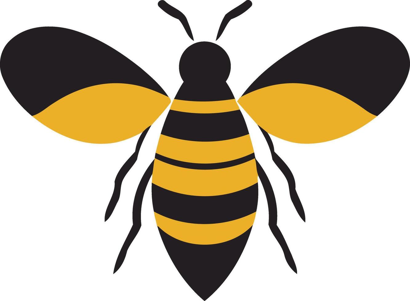 Simple, bold, and iconic, this bee illustration is perfect for branding, logos, or educational materials vector