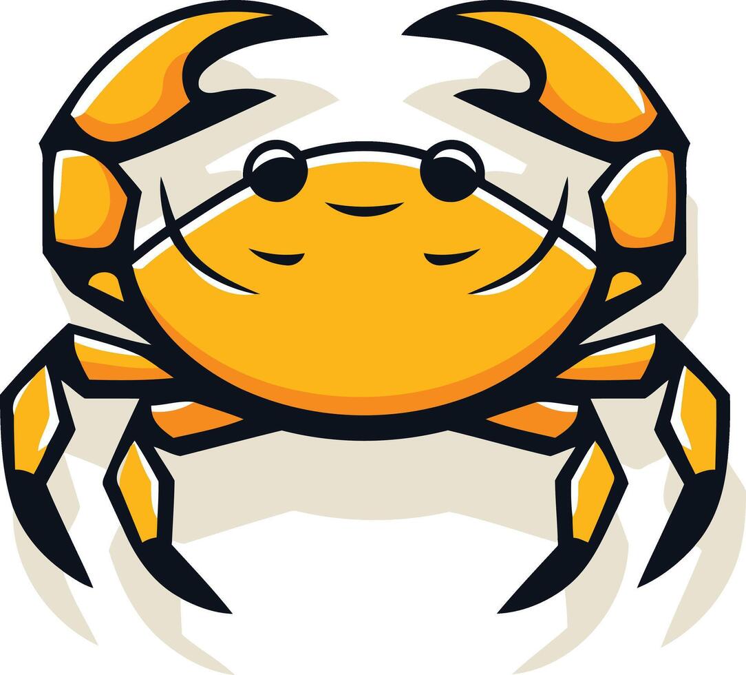 Cute cartoon crab with a friendly smile, perfect for branding, children s books, or marine themed designs vector