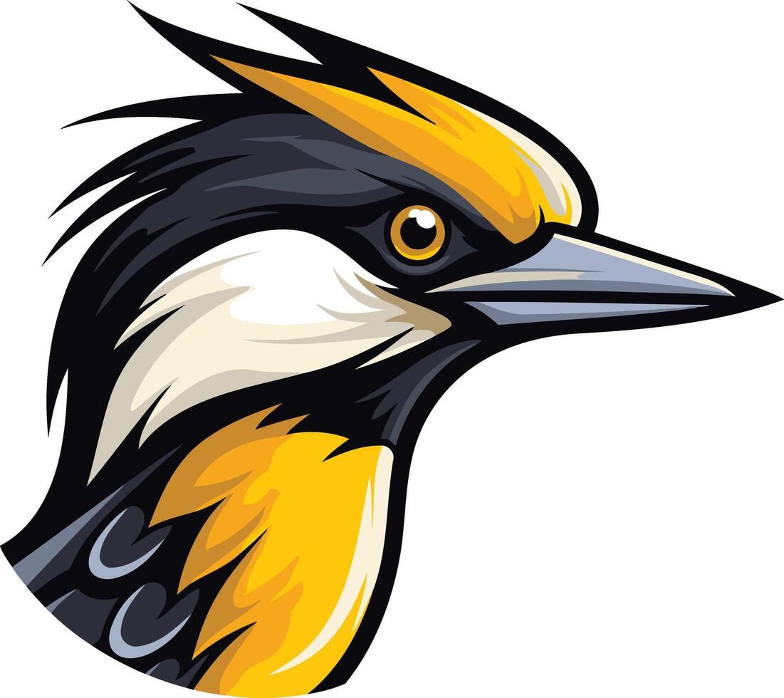 Fierce and dynamic, this element illustration of a bird s head is perfect for logos, branding, and sports mascots vector