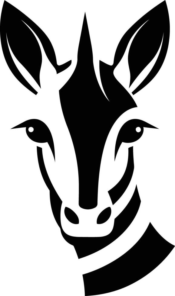A bold, black and white illustration of a zebra s head, perfect for logo designs, branding, or wildlife themed projects vector