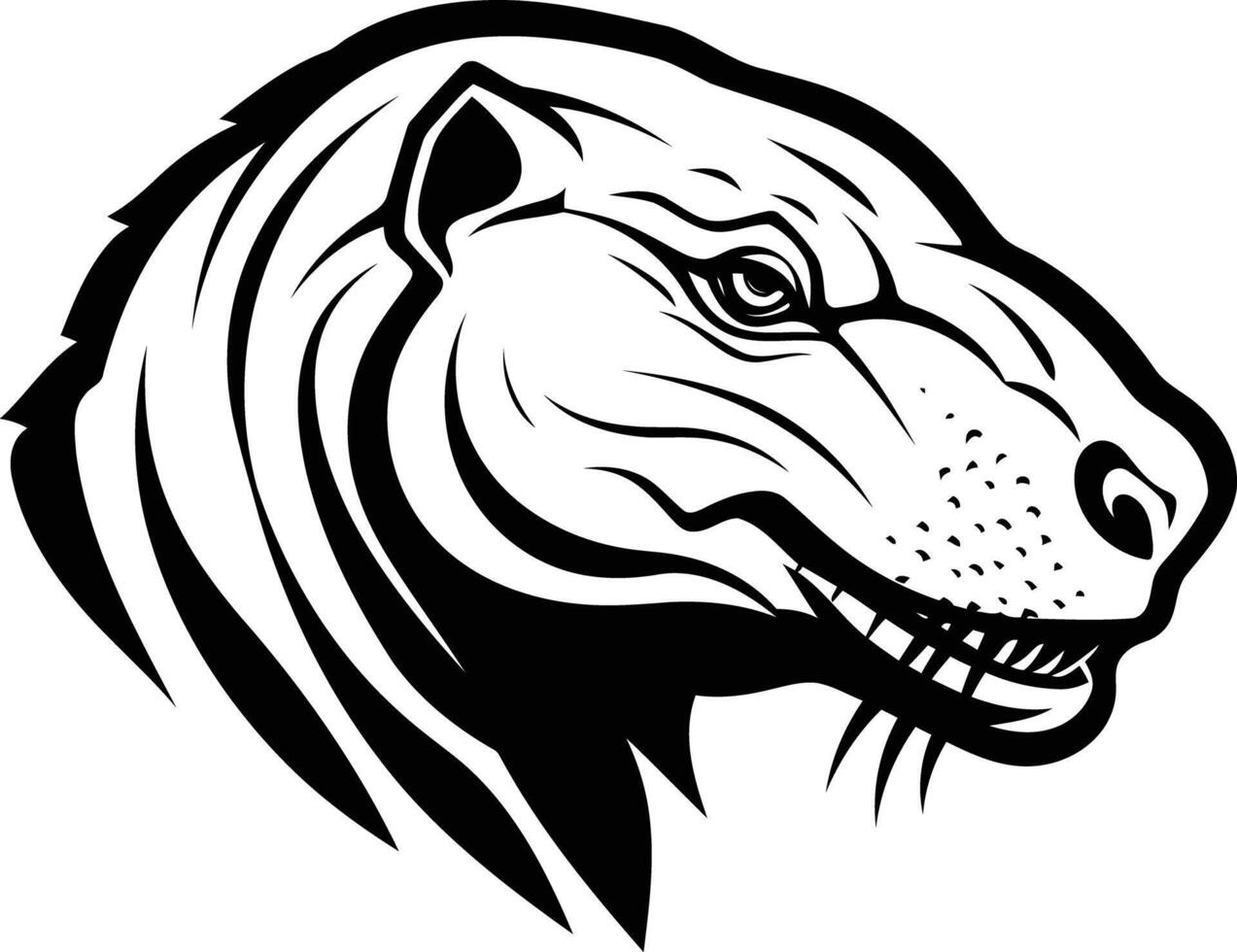 A fierce and stylized black and white illustration of a bear s head, perfect for branding, logos, or mascot designs vector