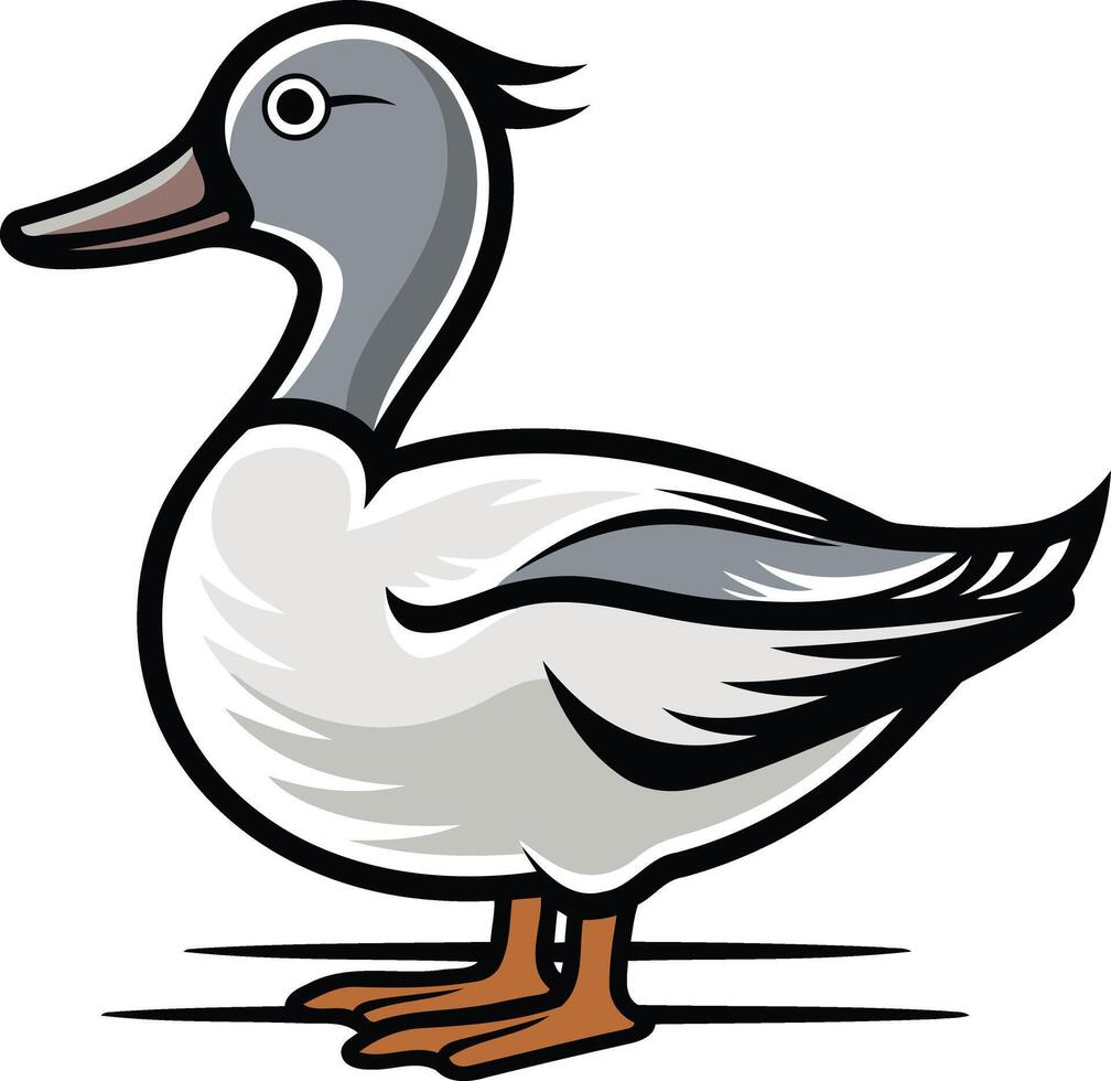 A cartoon illustration of a cute duck, perfect for children s books, clothing, and educational materials vector