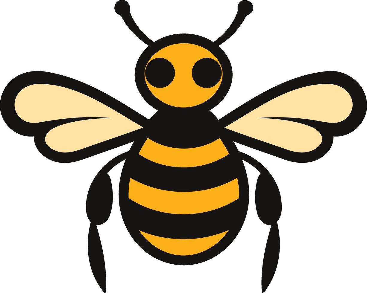 Cute cartoon bee with yellow and black stripes, perfect for kids designs, logos, and educational materials vector