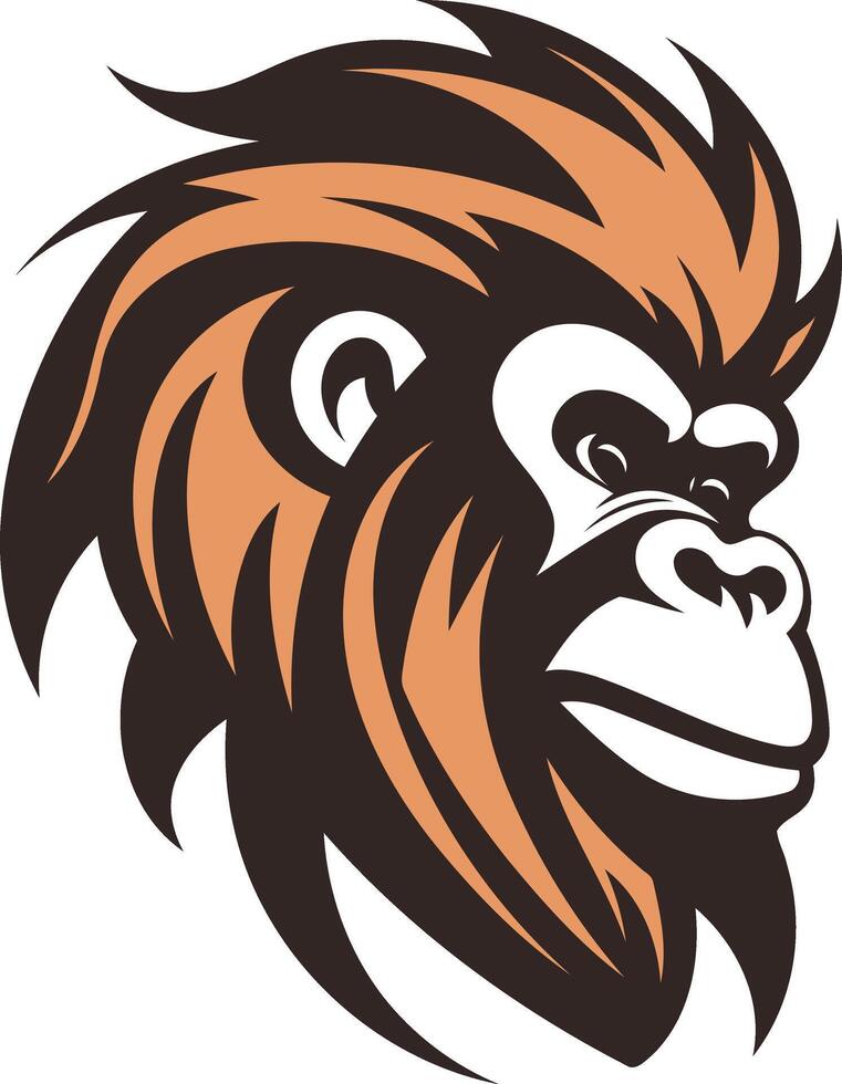 A fierce and stylized illustration of a gorilla s head, perfect for branding, logos, and designs related to strength, power, and nature vector