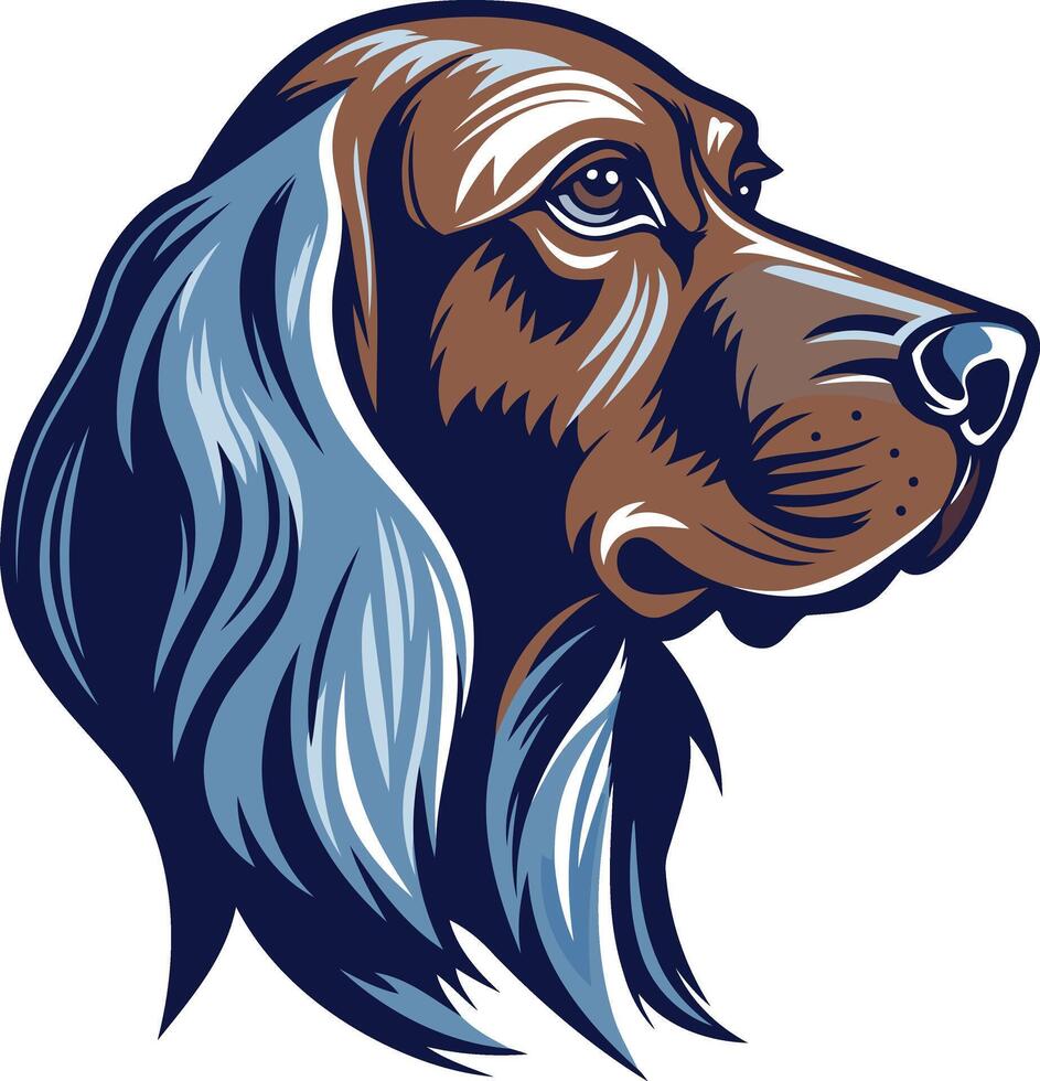 A stylish, element illustration of a dog s head with a bold, expressive look vector