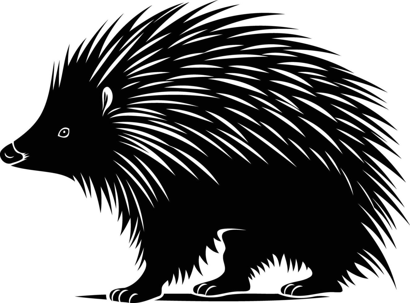 A simple yet striking silhouette of a porcupine, perfect for designs needing a touch of the wild vector
