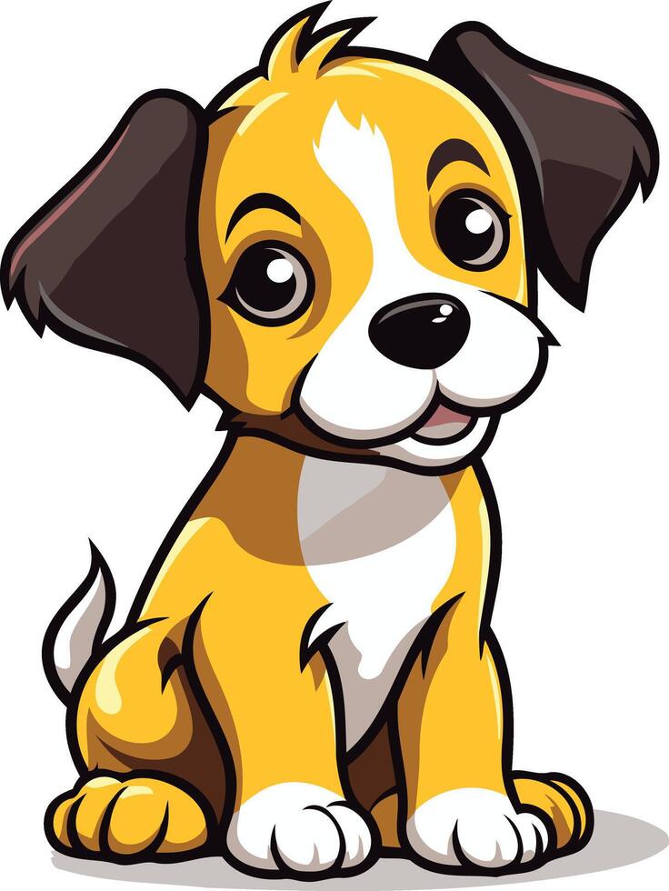 Adorable cartoon puppy with big eyes and a friendly smile vector