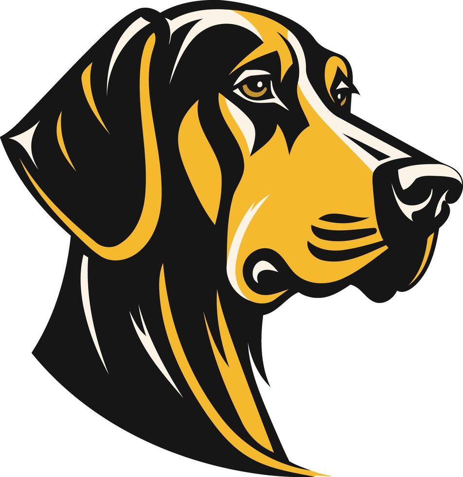 A bold, stylized illustration of a dog s head, perfect for branding, logos, and pet related designs vector