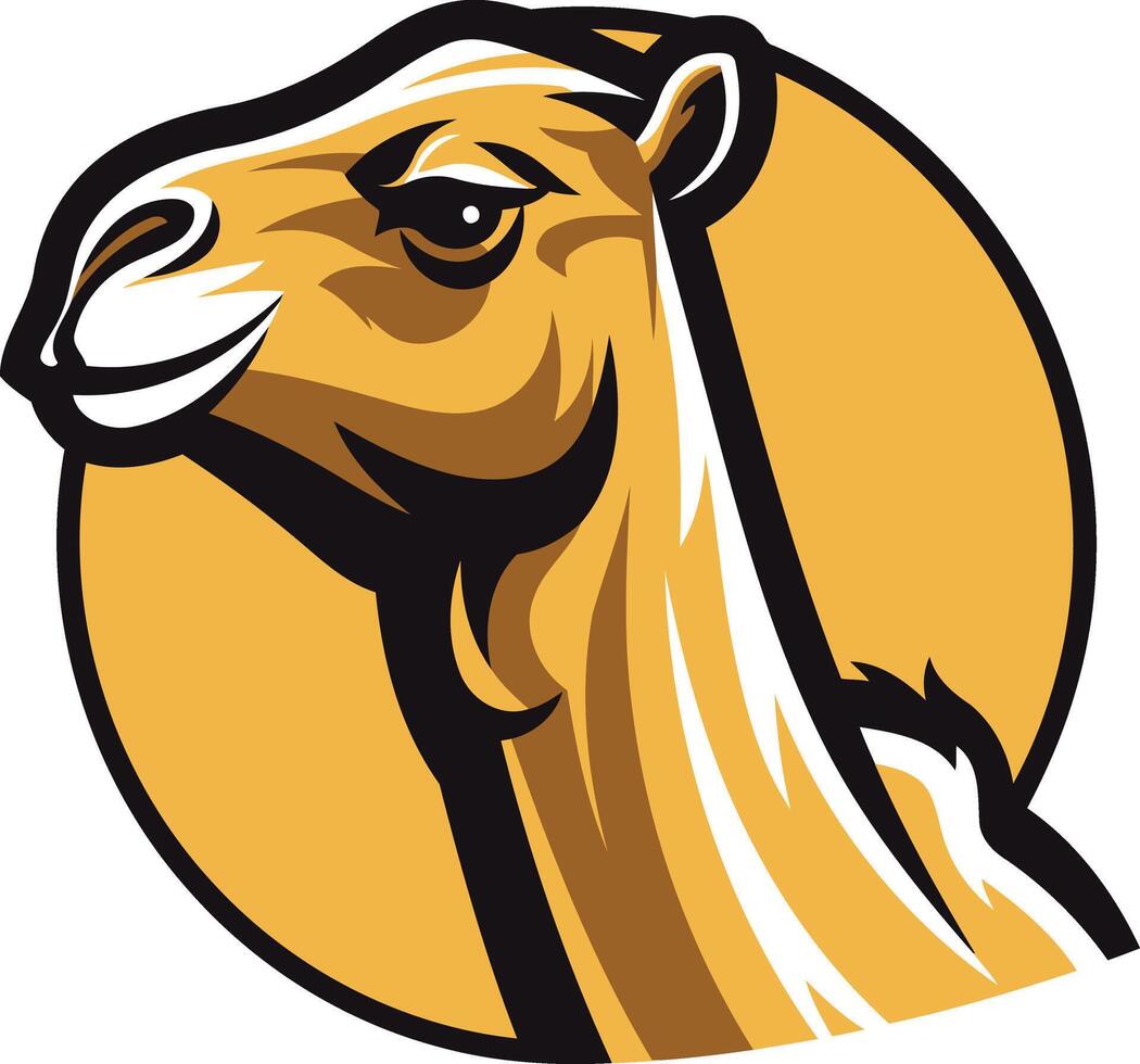 A bold and stylish illustration of a camel s head, perfect for branding, logos, or mascot designs vector