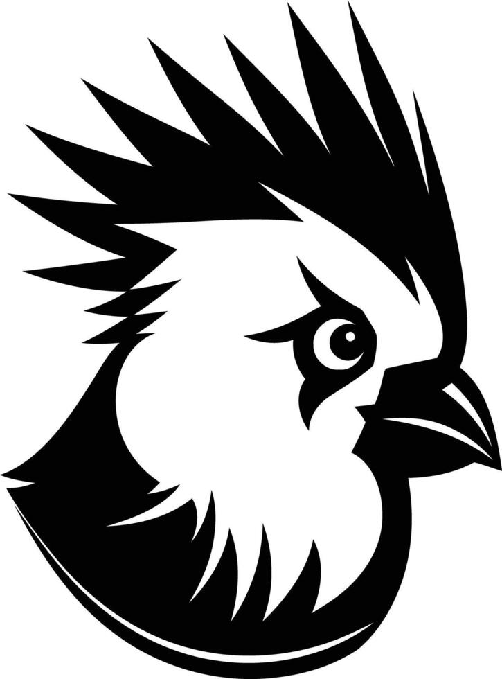 Bold and striking black and white element illustration of a bird s head, perfect for logos, branding, and graphic design projects vector