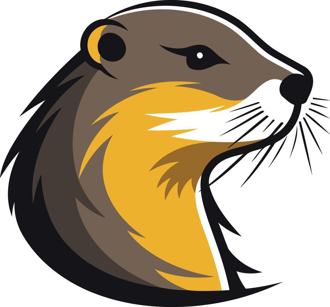 A bold and dynamic illustration of a gopher s head, perfect for mascot logos, sports teams, or any design that needs a touch of animal spirit vector