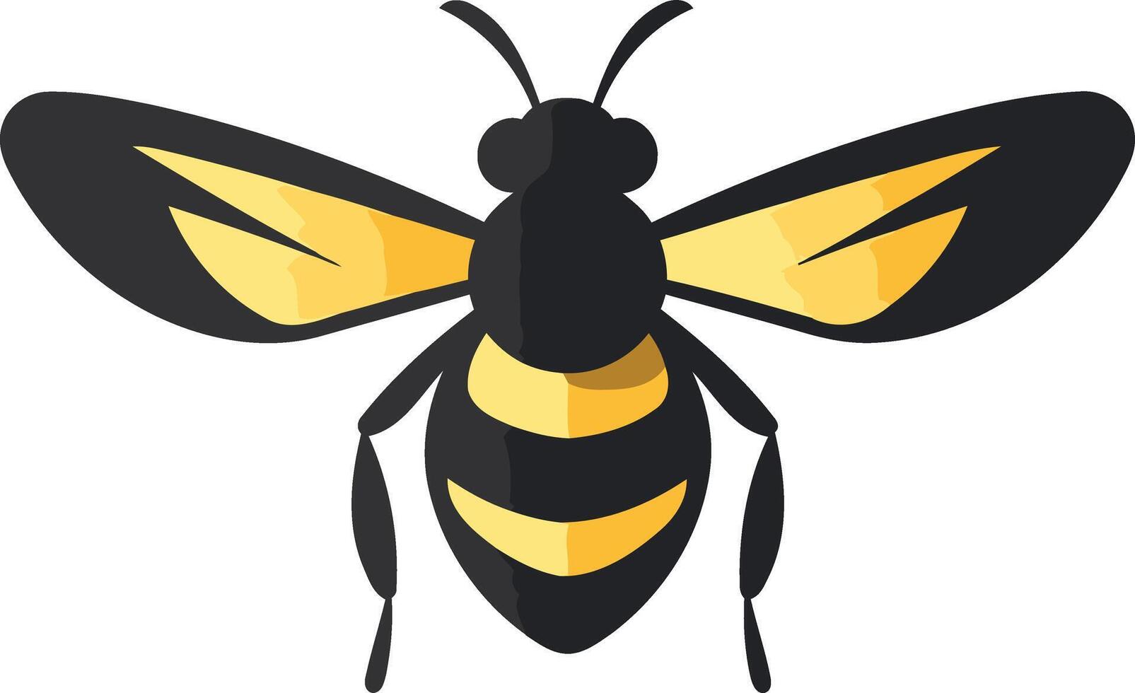 Simple and cute cartoon bee with black and yellow stripes, perfect for children s books, branding, or website design vector
