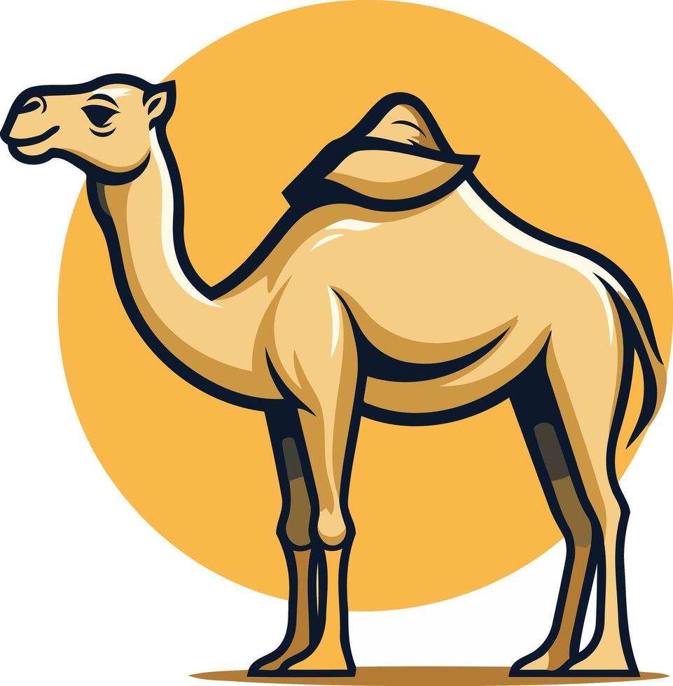 A cartoon camel illustration, perfect for branding, logos, or children s books vector