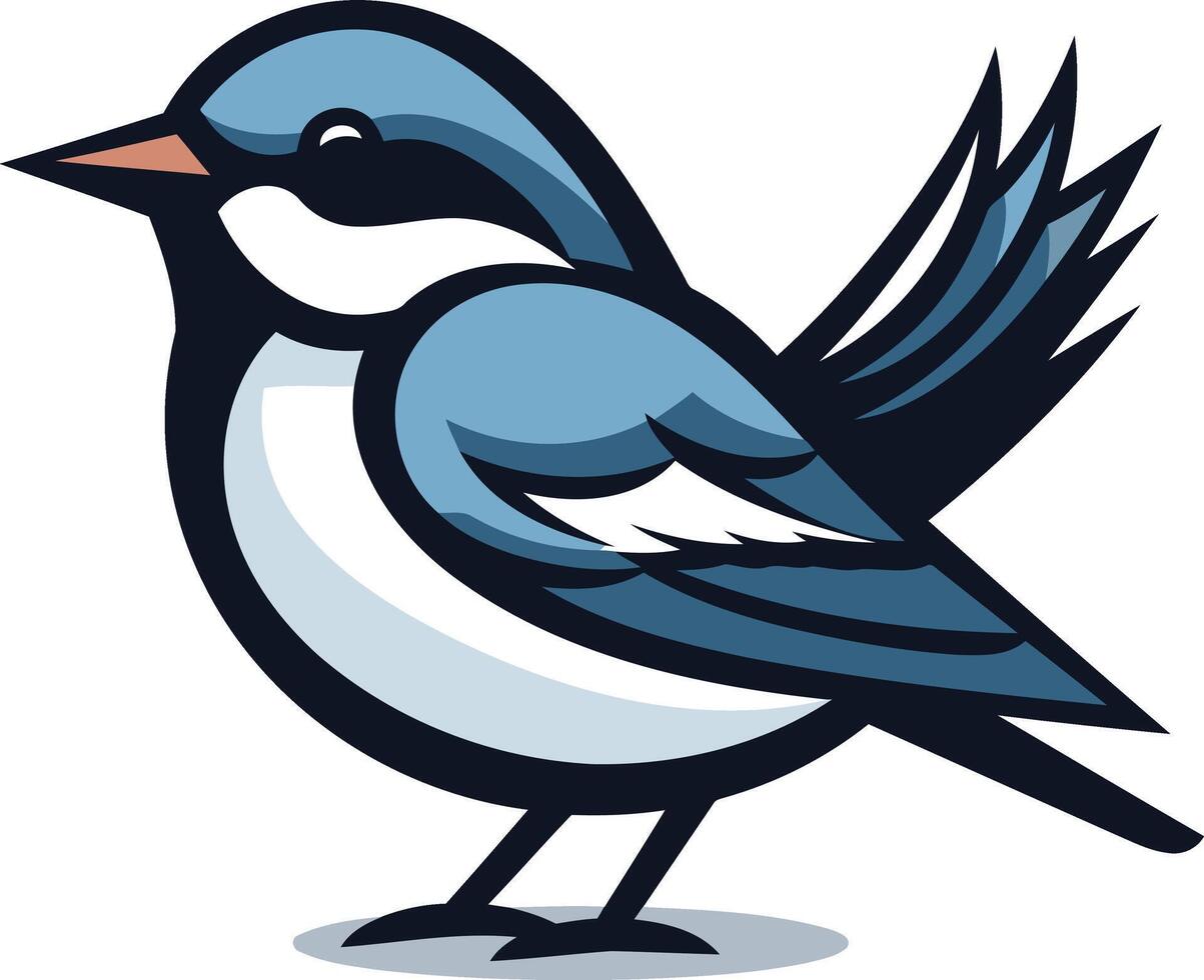Cute cartoon bluebird mascot with a friendly expression, perfect for children s books, branding, and social media vector