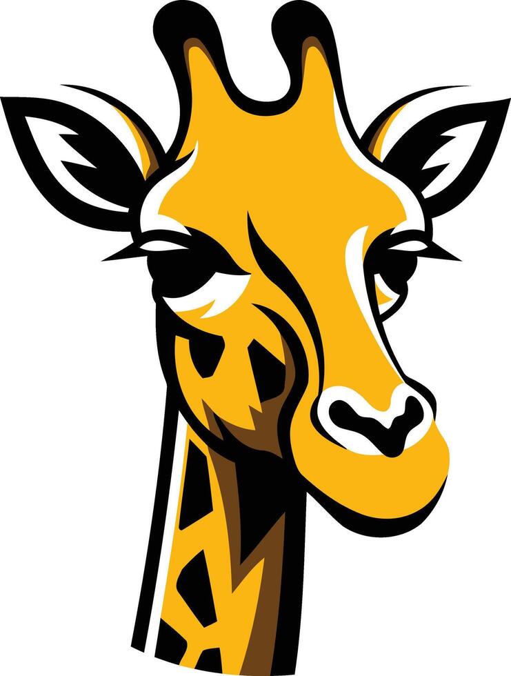 A bold and playful cartoon giraffe head, perfect for logos, branding, or children s designs vector