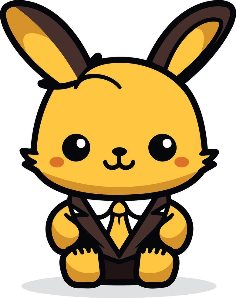 Cute bunny rabbit wearing a suit, perfect for kids clothing, branding, or social media vector