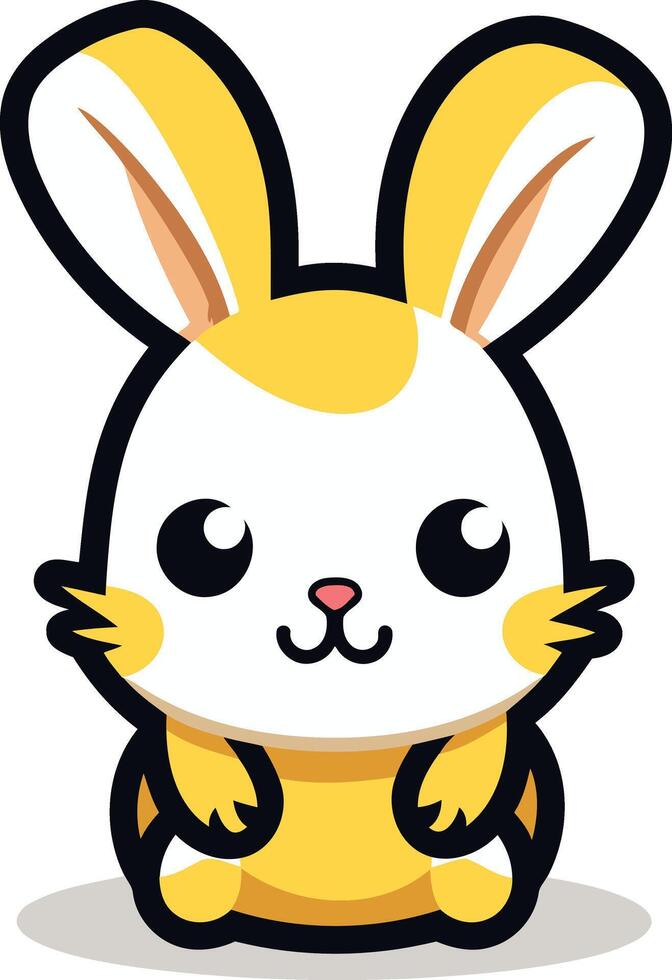 Cute cartoon bunny rabbit with big eyes and a friendly smile vector