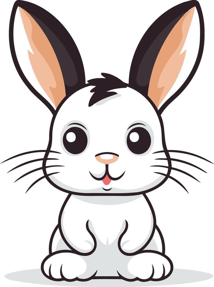 Adorable cartoon rabbit with big eyes and a cute smile vector