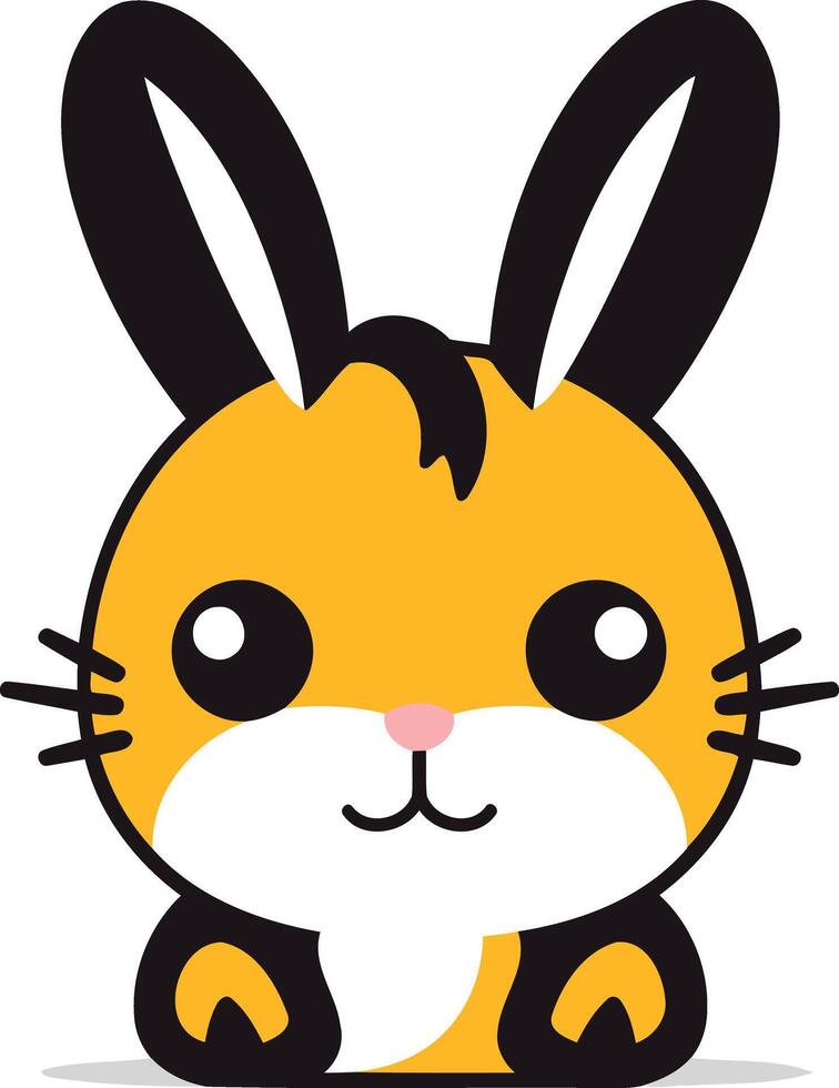 Cute cartoon bunny with big eyes and a cheerful expression vector