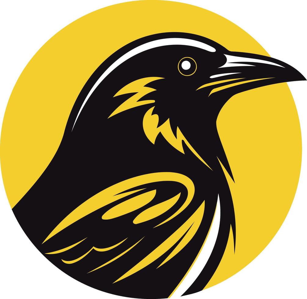Bold and graphic illustration of a raven s head, perfect for logo designs or branding projects vector