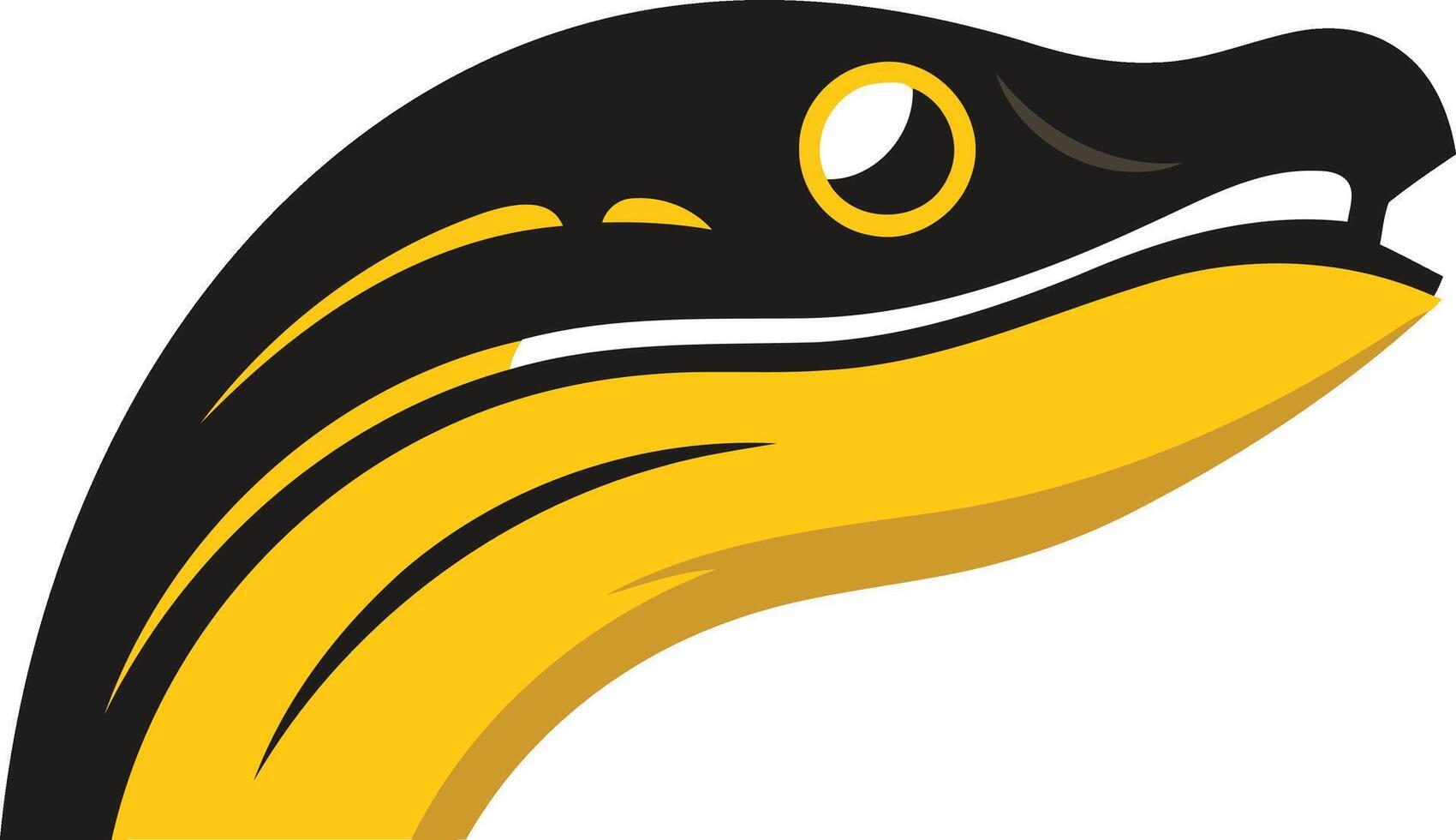 Bold and graphic illustration of a snake s head, ideal for branding, logos, and sports teams vector