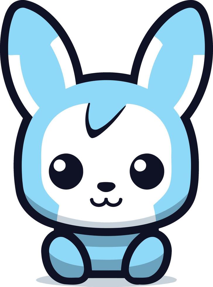 Cute cartoon bunny rabbit with big eyes and a friendly smile vector