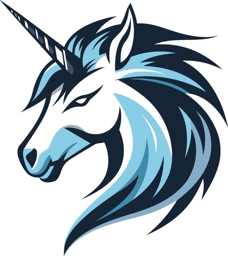 A powerful and stylized illustration of a unicorn s head, perfect for branding or a mascot vector