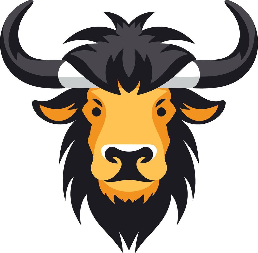 A bold and colorful illustration of a bull s head, perfect for branding, mascot designs, or any project needing a powerful animal symbol vector