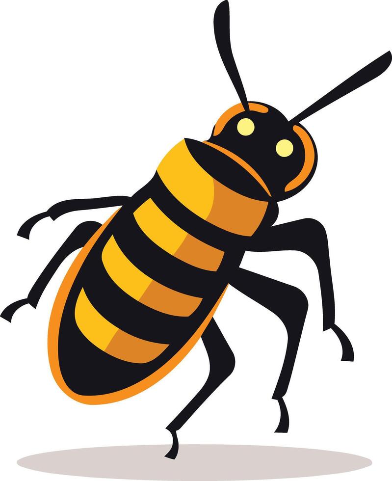 Cartoon bee element illustration, isolated on white background vector