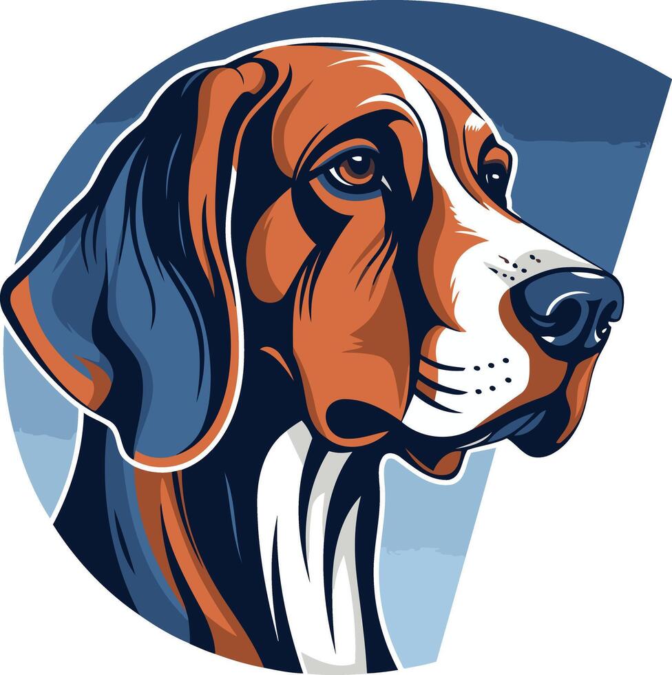 A bold, stylized illustration of a hound dog s head, perfect for creating a strong brand identity vector