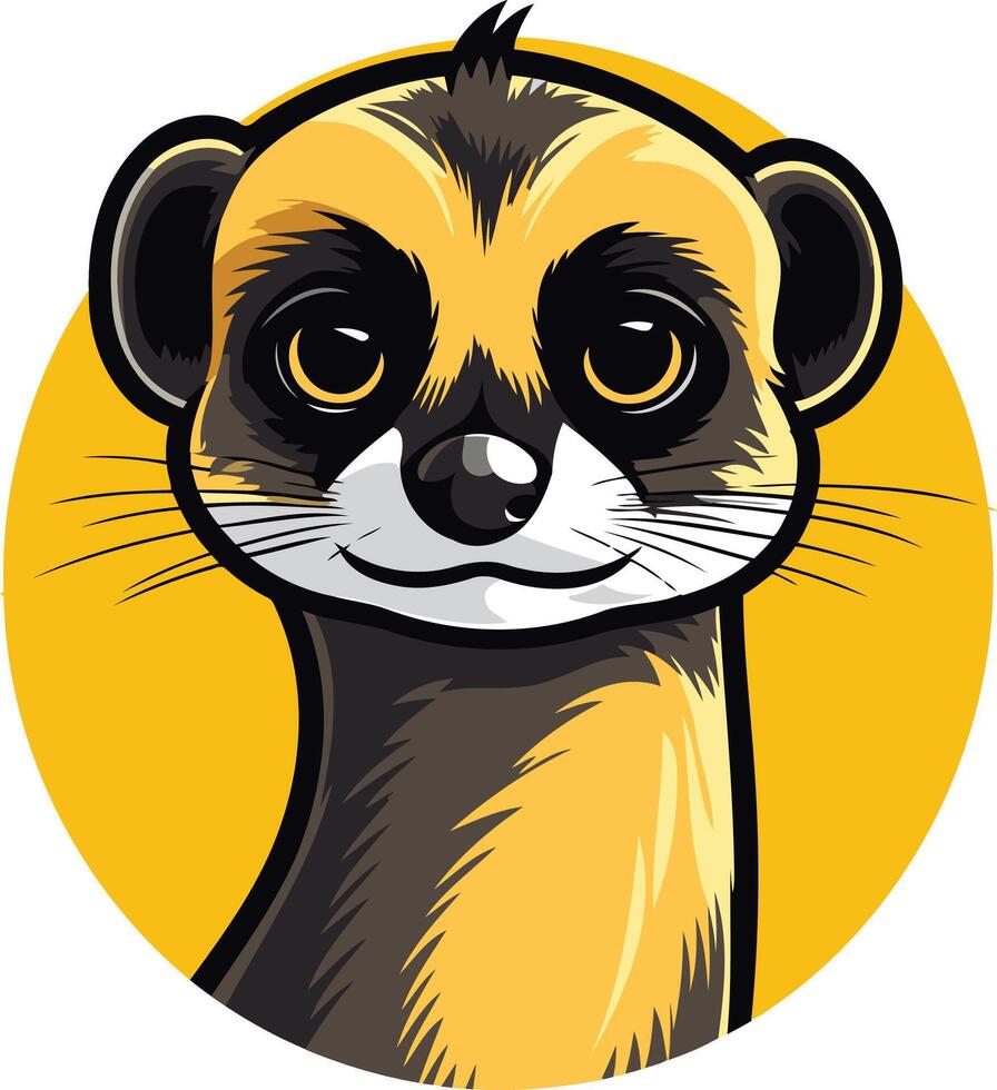 Cute cartoon meerkat with big eyes and a friendly smile vector