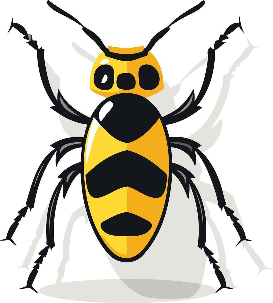 A friendly cartoon bee with a yellow and black striped body, perfect for use in children s books, educational materials, or any project needing a cute insect illustration vector